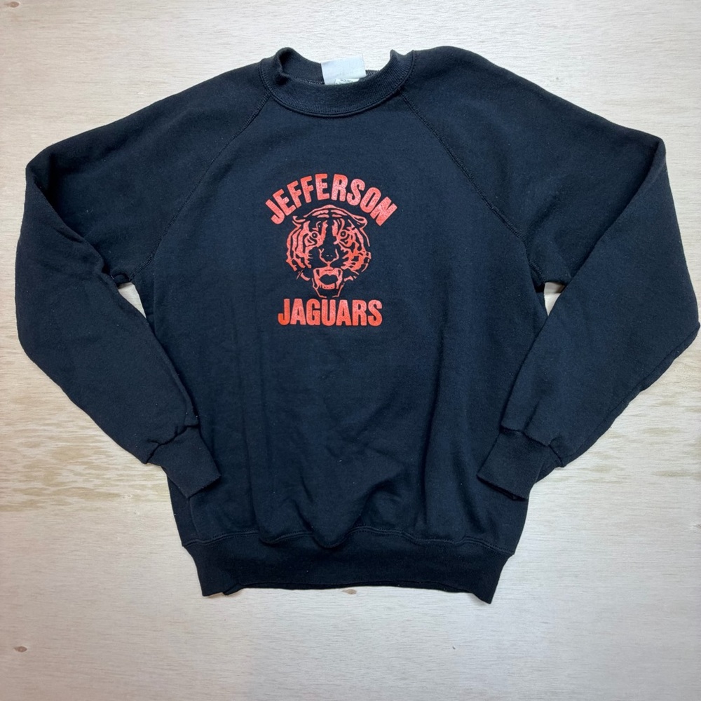vintage "Jefferson Jaguars" sweatshirt Black Orange Crewneck 80’s Graphic XL USA